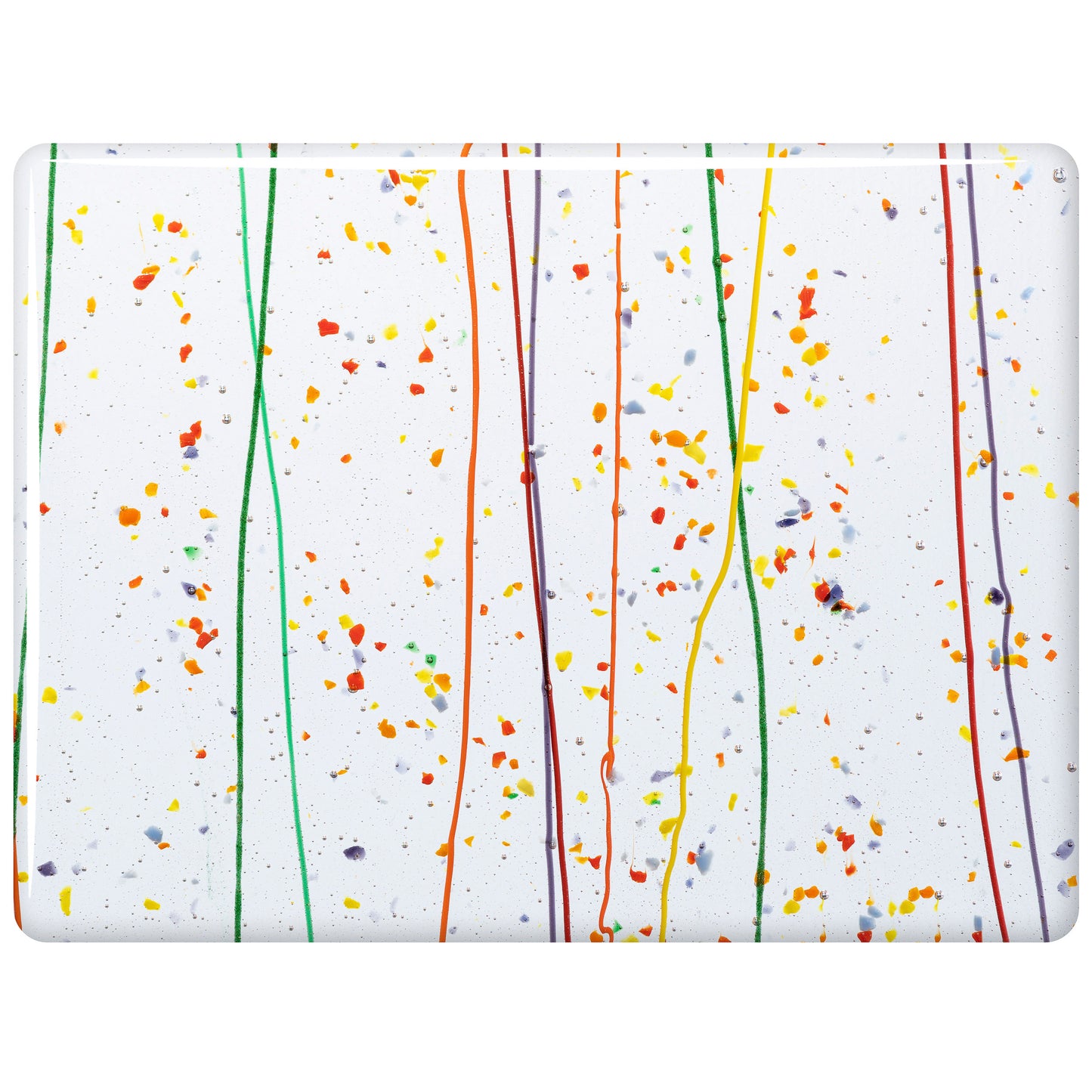 Rainbow Frit and Streamers on Clear Clear Base Collage