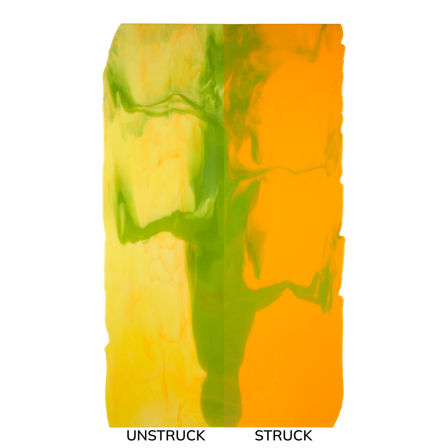 Pumpkin Orange Opalescent with Pea Pod Green Opalescent Infusion, 2-Color Mix
