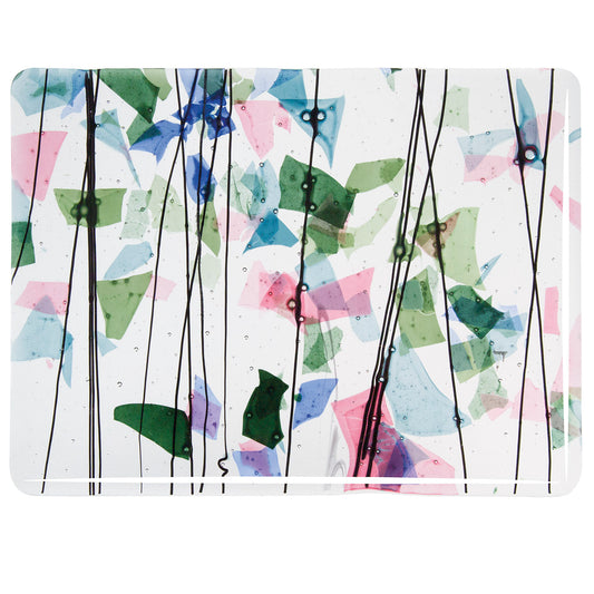 SPRING: Blue, Green, Aqua, and Pink on Clear Clear Base Collage