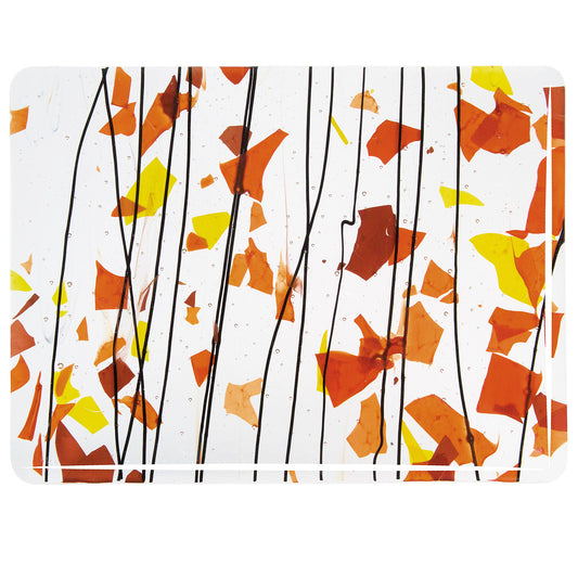 AUTUMN: Orange, Yellow, and Red on Clear Clear Base Collage