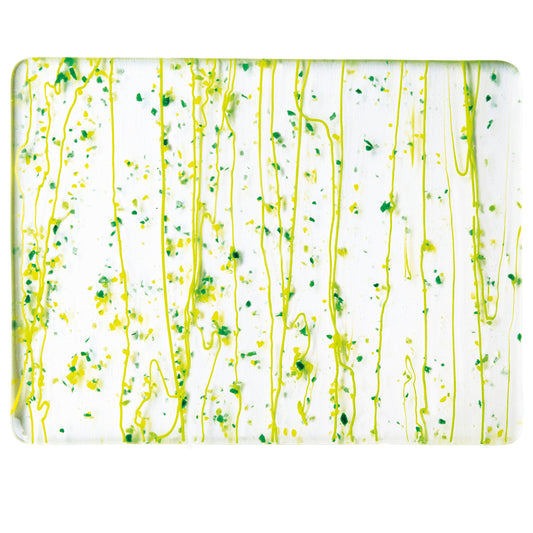 Dark Green, Spring Green, and Yellow Frit, Spring Green Streamers Clear