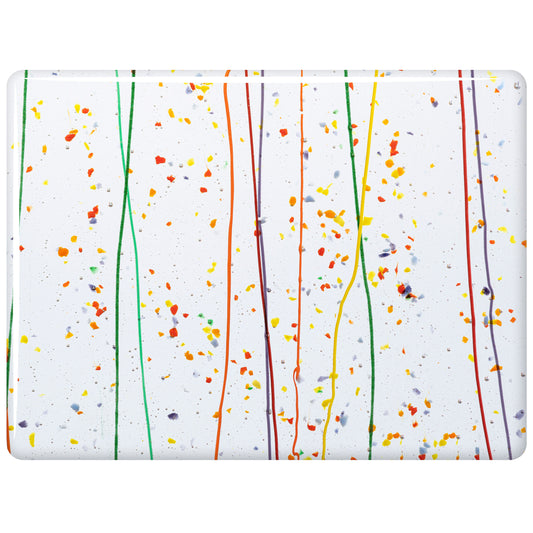 Rainbow Frit and Streamers on Clear Clear Base Collage