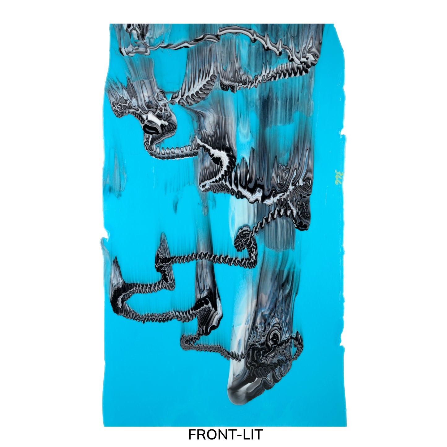 Light Cyan Opalescent, White Opalescent, Black Opalescent Graffiti, 3+ Color Mix